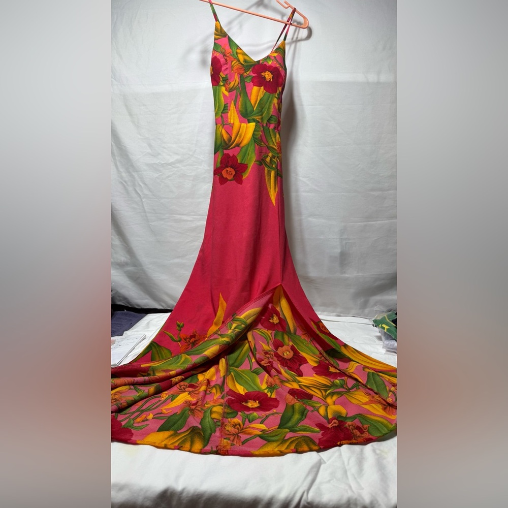 Floral Red and Yellow Fabric
